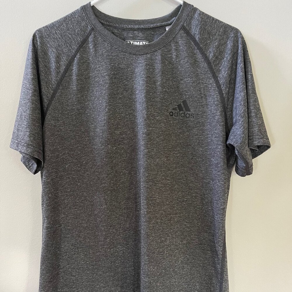 Mens Medium Adidas Climalite Ultimate Tee Gray